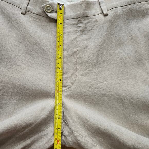 Nordstrom Men's Linen Pants 36W Flat Front Dress Trousers Beige Lightweight - Picture 10 of 11